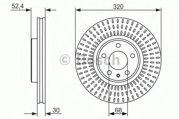 

Диск Торм. Аudi А4, А5, А6, А7, Q5 2008=> BOSCH 0986479753