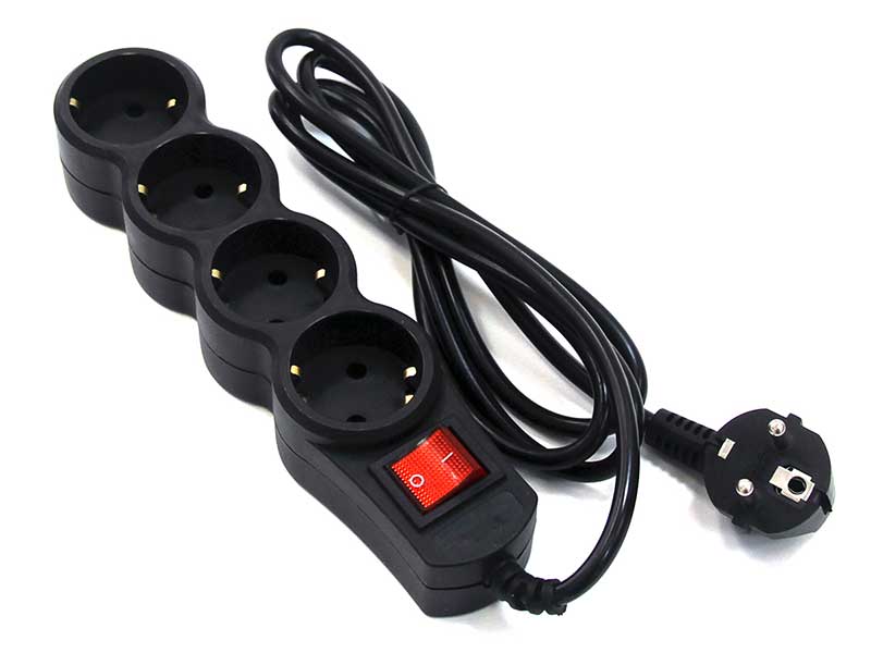 Сетевой фильтр 5bites 4 Sockets 1m Black SP4B-110 сетевой фильтр 5bites pdu819a 07 для 19 шкафов 1u 8 розеток