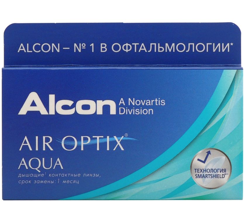 фото Air optix aqua (6 линз) + renu 360 мл.(8.6, -8.00)