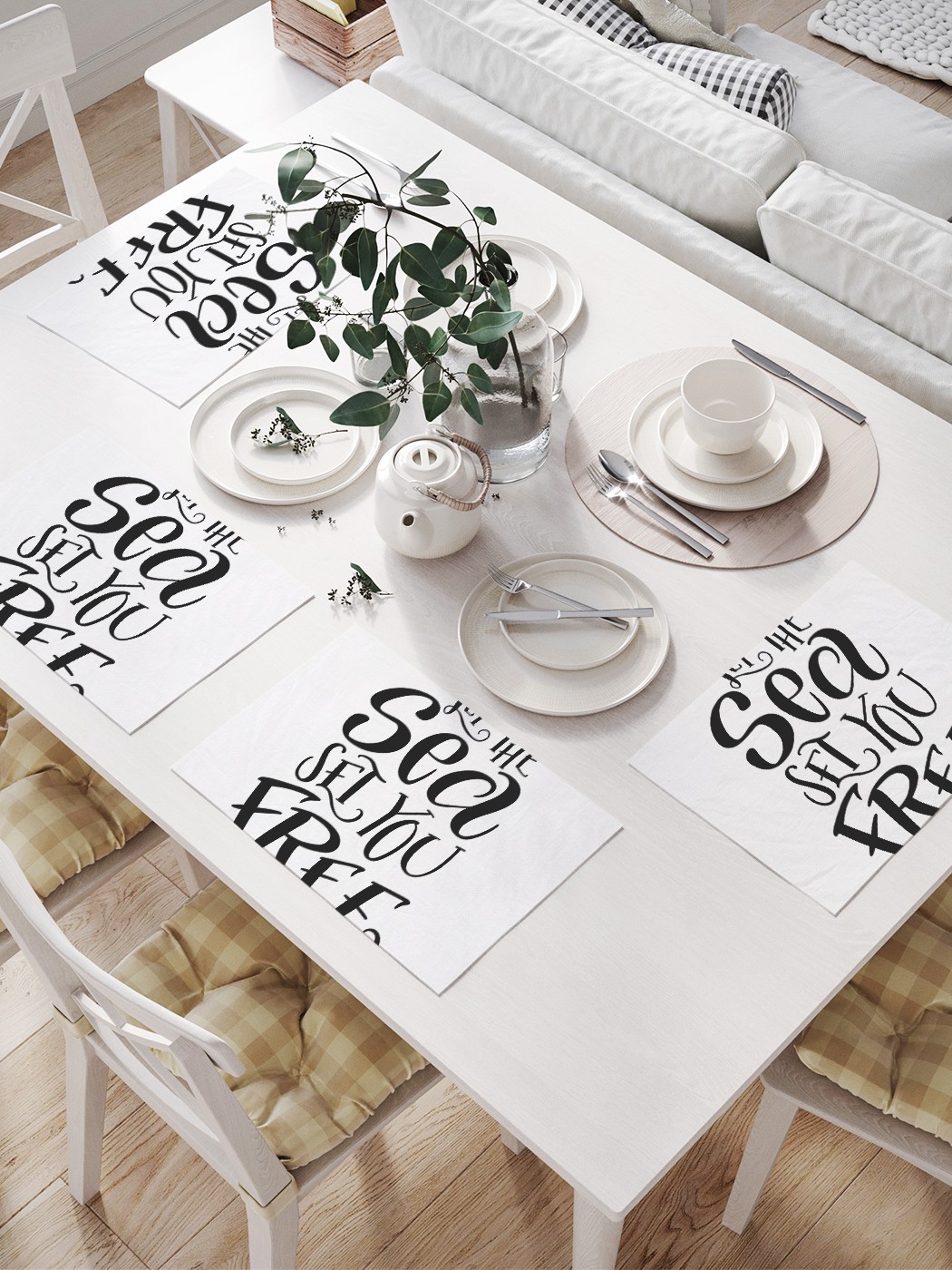 

Комплект салфеток JoyArty "Дай морю освободить тебя" для сервировки стола (32х46 см, 4 шт), Дай морю освободить тебя