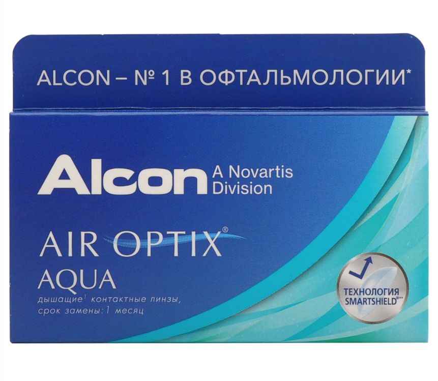 Купить Aqua 6 линз + ReNu, Air Optix Aqua (6 линз) + ReNu 360 мл.(8.6, -3.75)