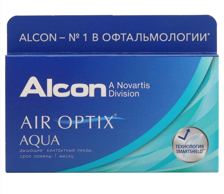 фото Air optix aqua (6 линз) + renu 360 мл.(8.6, -3.25)