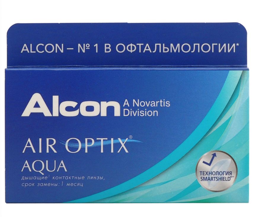 фото Air optix aqua (6 линз) + renu 360 мл.(8.6, -2.50)