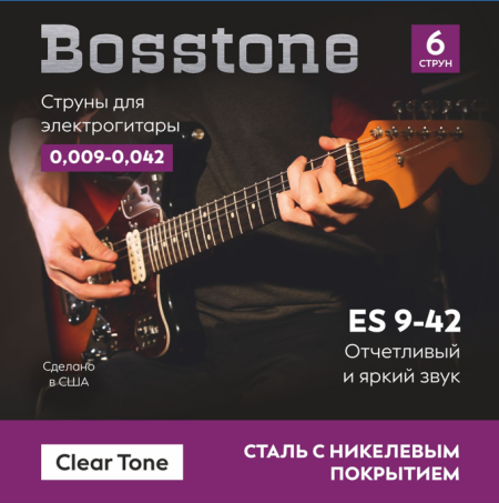 Струны для электрогитары Bosstone Clear Tone ES 9-42 1021₽