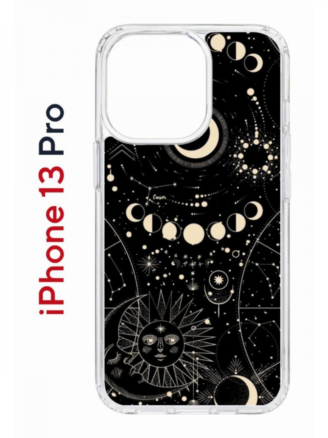 Чехол на iPhone 13 Pro с принтом Kruche Print Space, бампер с защитой камеры