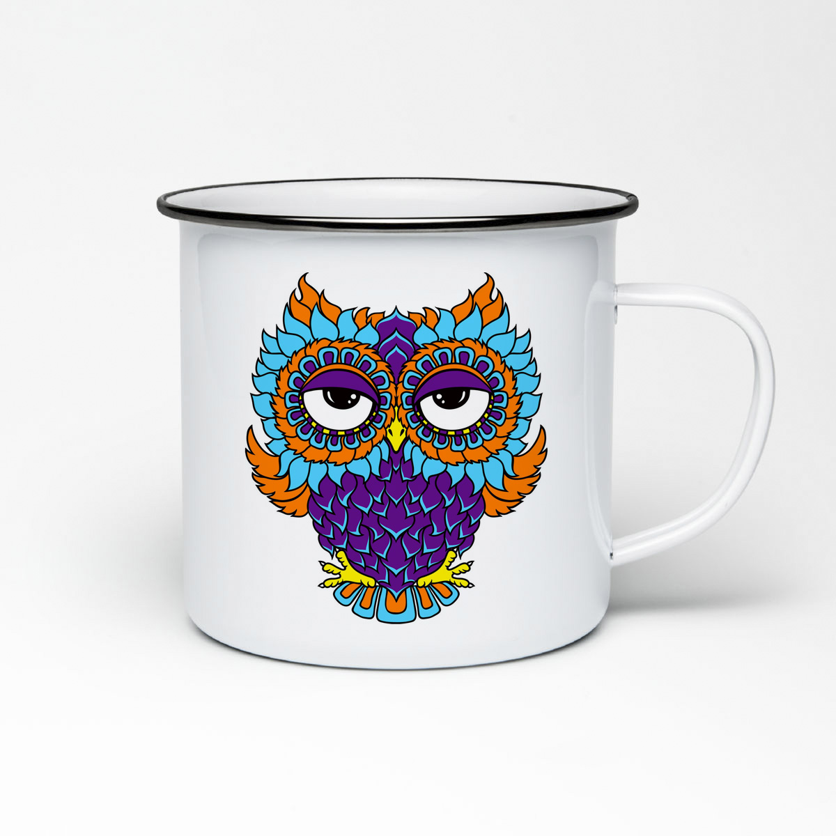 

Кружка металлическая CoolPodarok Животные. Разноцветная сова