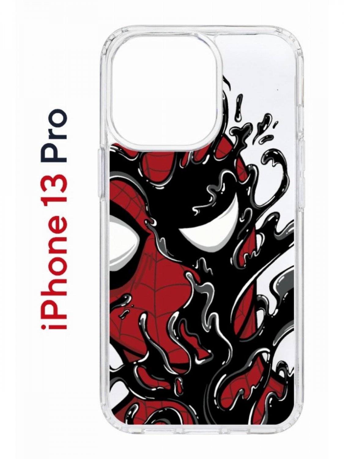 Чехол на iPhone 13 Pro с принтом Kruche Print Spider-Man-Venom, бампер с защитой камеры