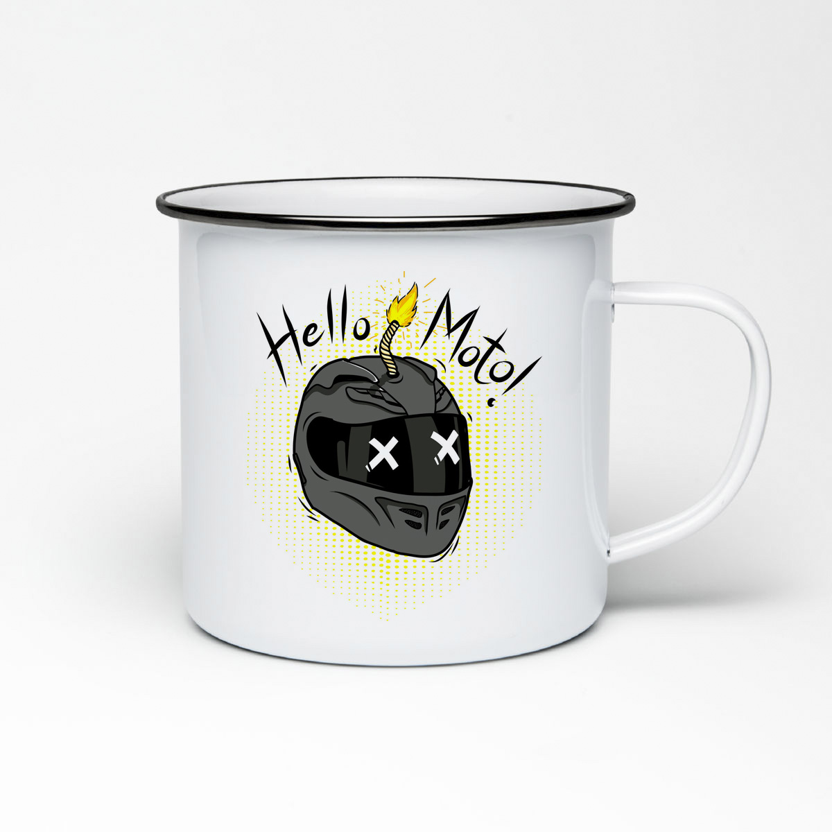 

Кружка металлическая CoolPodarok Иллюстрация. Шлем Hello Moto