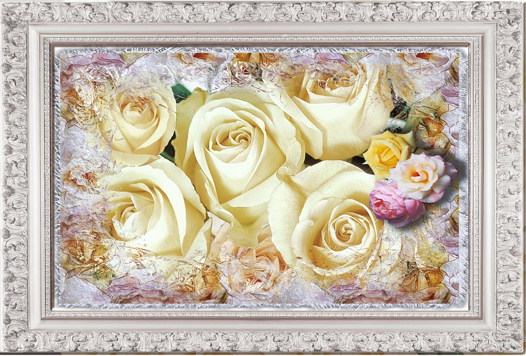 Фотообои Тула бумажные глянцевые Картина розы 134/98 см 2 листа