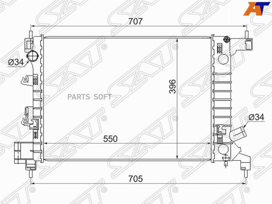 

SAT Радиатор CHEVROLET AVEO 1.2/1.4 11-