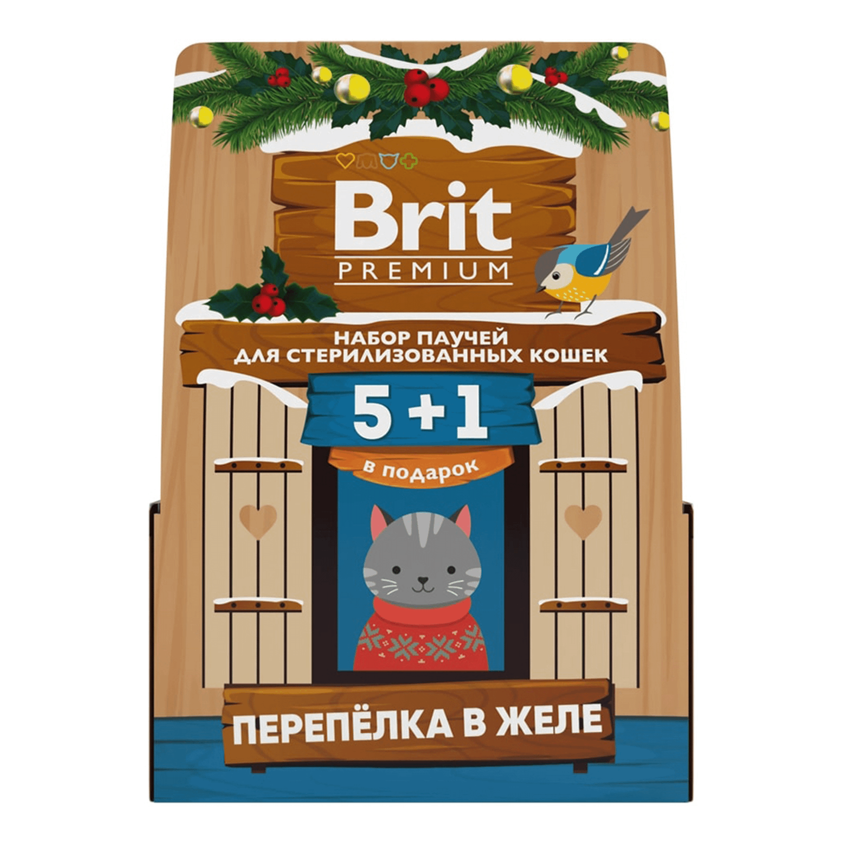 

Влажный корм для кошек Brit Premium, для стерилизованных, перепелка, 6 шт по 85 г