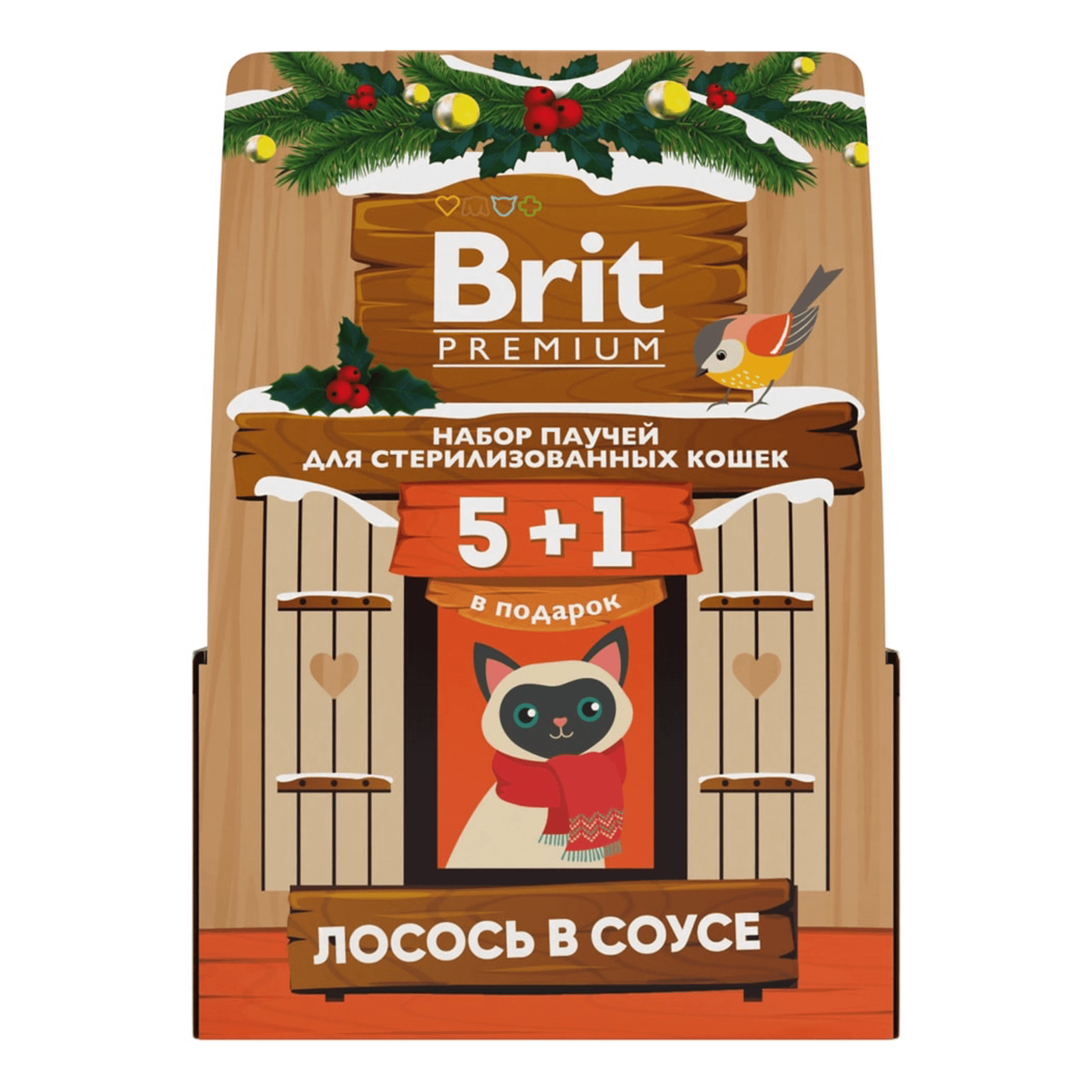 

Влажный корм для кошек Brit Premium, для стерилизованных, лосось, 6 шт по 85 г
