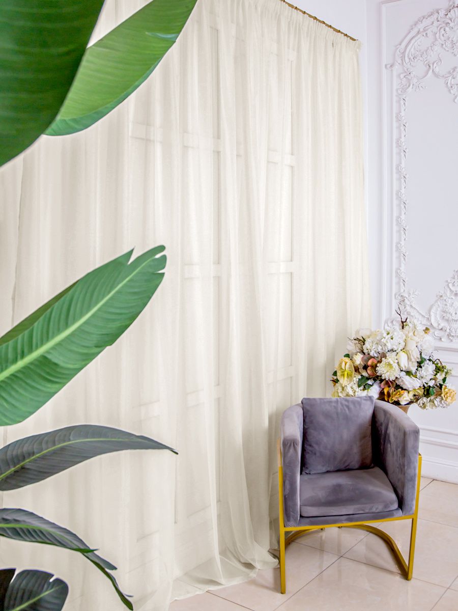 фото Тюль nikki home collection вуаль высота 160 см х ширина 290 см шампань