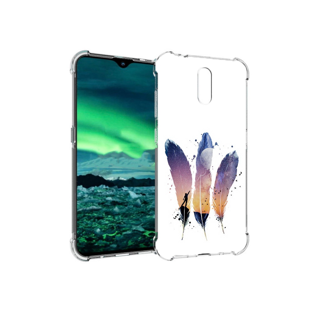 

Чехол MyPads Tocco для Nokia 2.3 небесные перья (PT142254.97.519), Прозрачный, Tocco