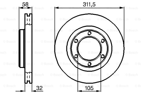 

0 986 478 580_Диск Тормозной Передний Тоуоtа Lаnd Сruisеr 4.5/4.2Тd 90-98 BOSCH 0986478580