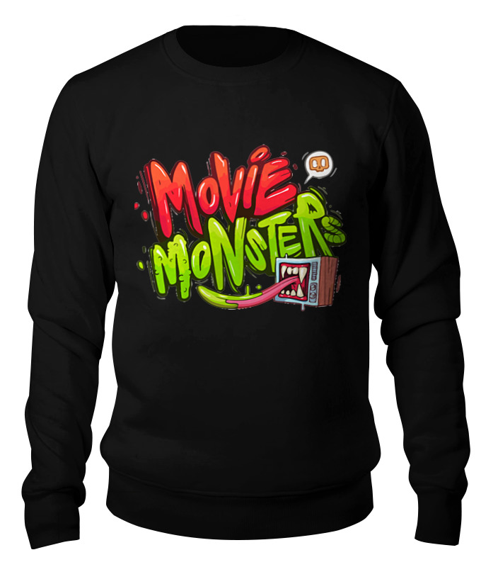 

Свитшот унисекс Printio Movie monsters черный S, Movie monsters