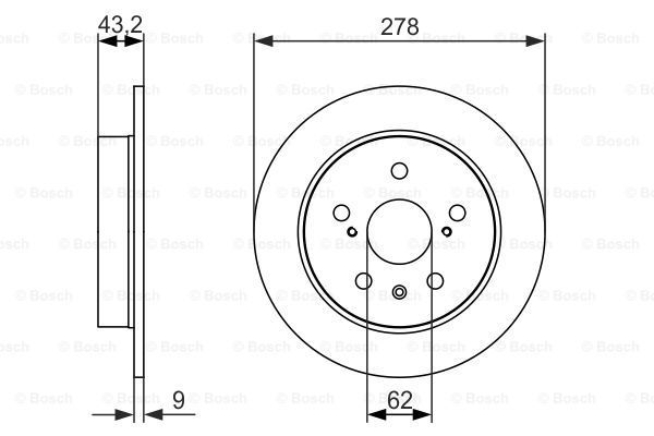 

Тормозной диск Bosch задний 278x9 мм 5 отверстий 986479047