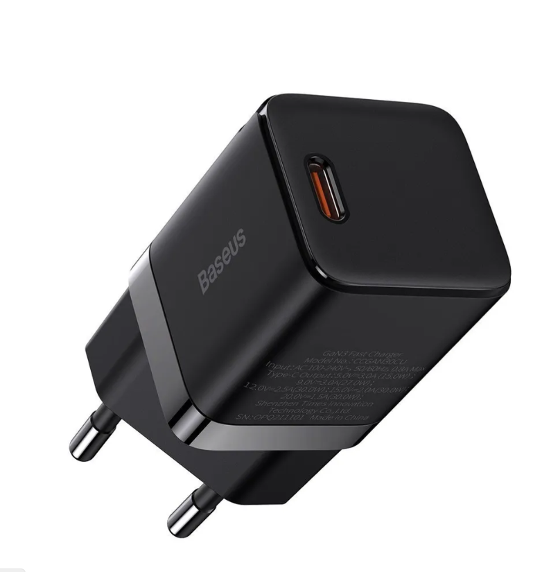 

Сетевое зарядное устройство Baseus GAN3 Fast Charger 1C 30W EU Black (CCGN010101)