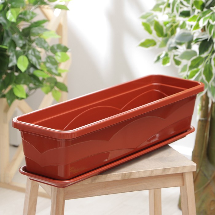 

Балконный ящик с поддоном 13876 коричневый 1 шт., с поддоном