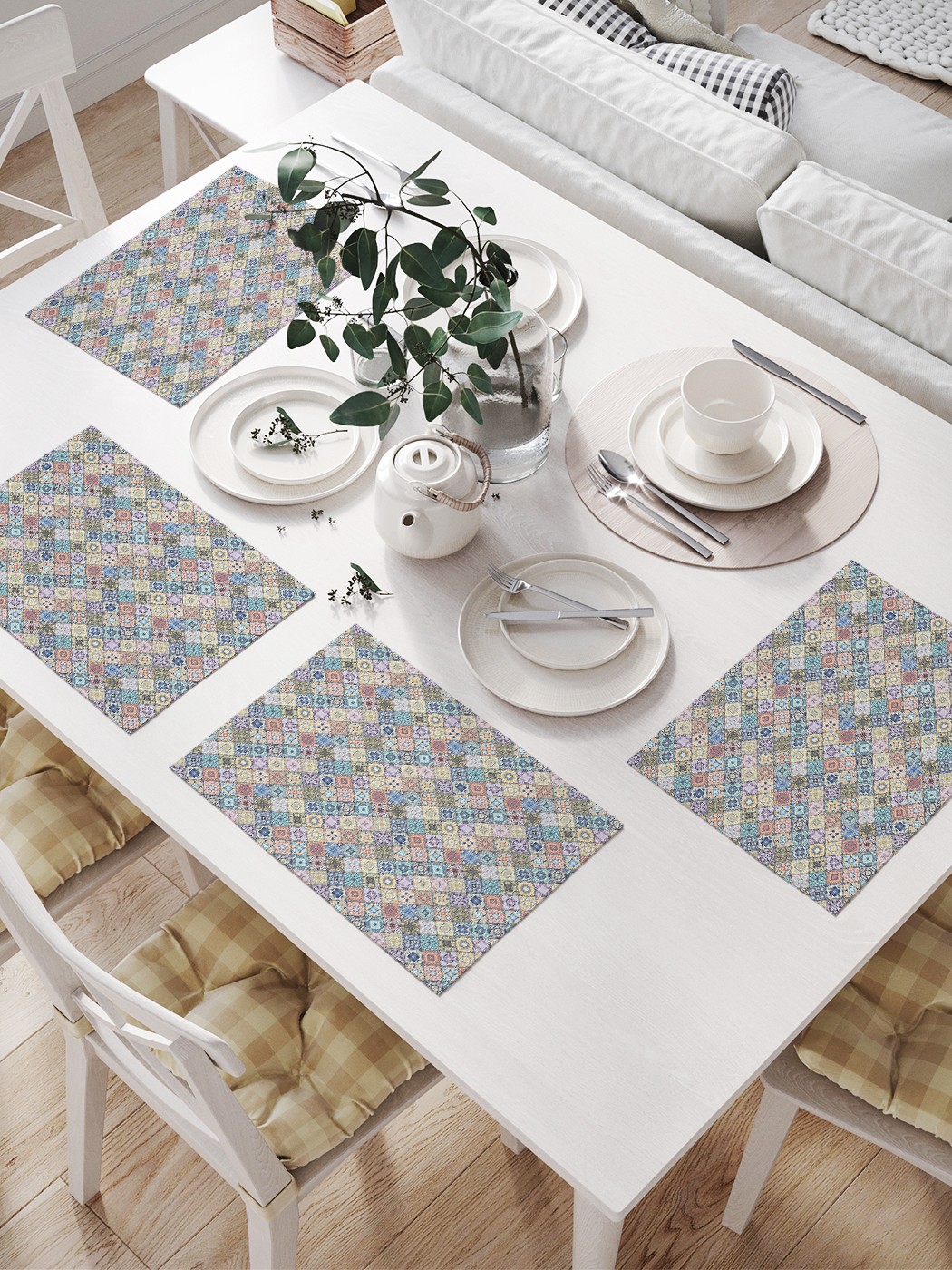 фото Комплект салфеток joyarty "марокканские плитки" для сервировки стола (32х46 см, 4 шт.)