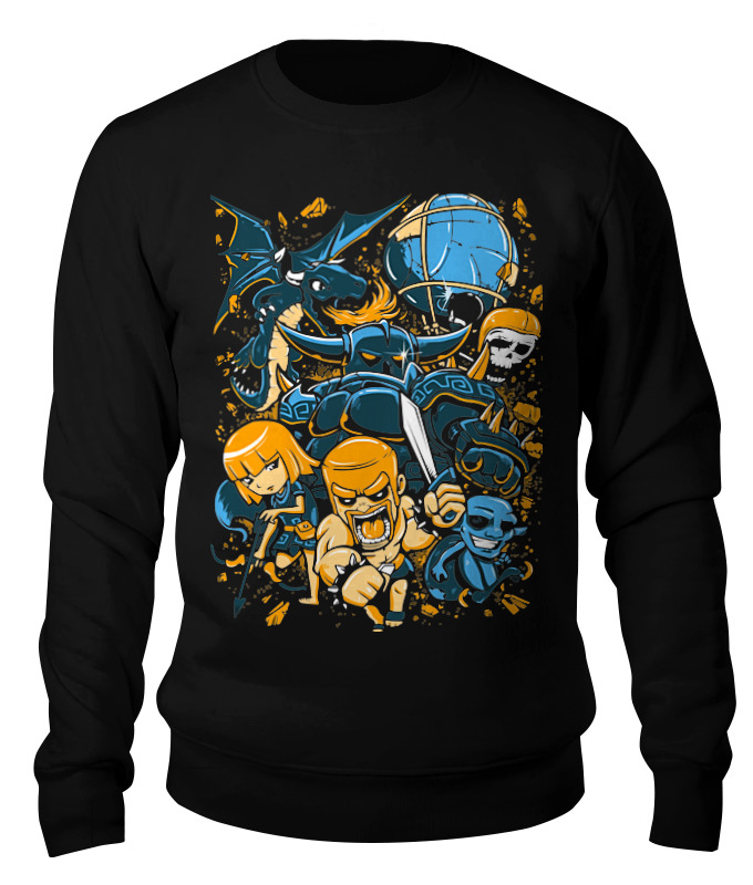 

Свитшот унисекс Printio Clash royale черный S, Clash royale