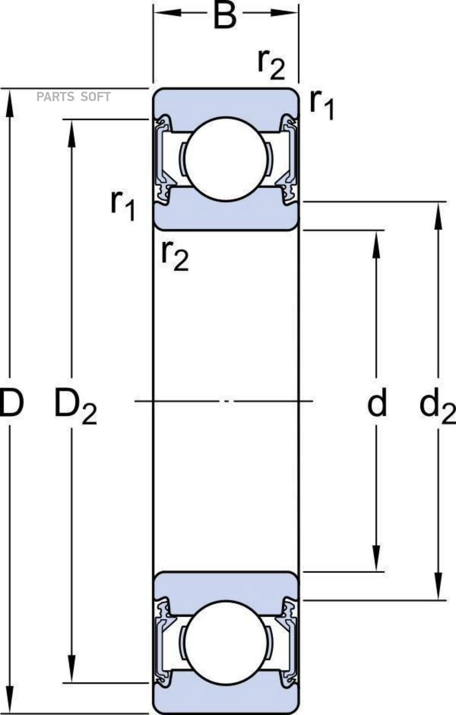 Подшипник генератора  15x35x11 FAG 62022RSRC3