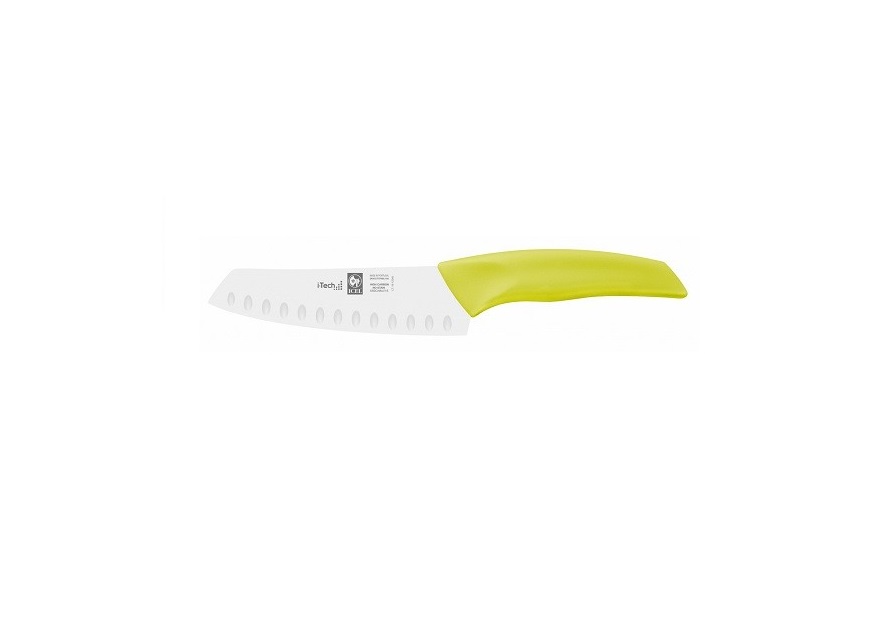 

Нож японский Santoku 140/260 мм с бороздками, салатовый I-TECH Icel 1 шт