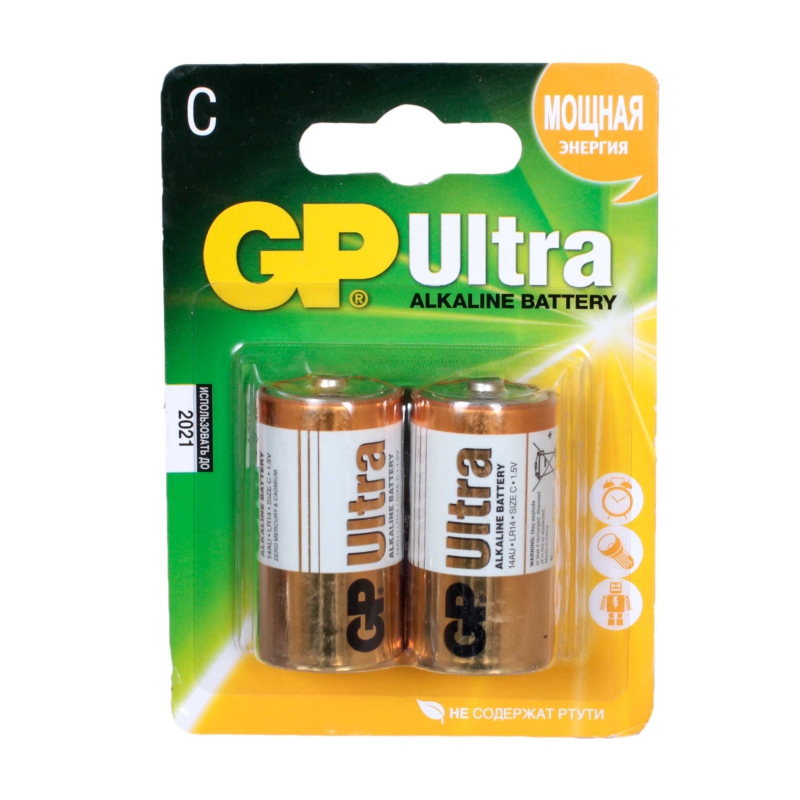 Батарейка GP 14AU(LR14)-BC2 Ultra