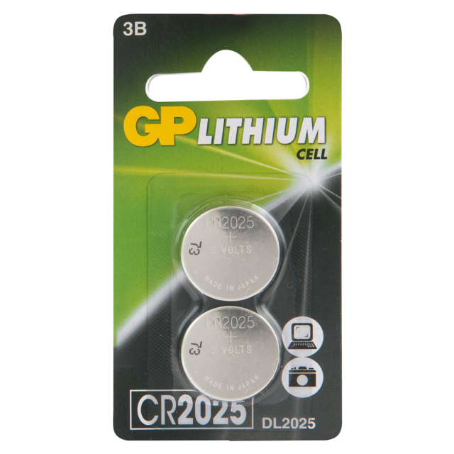 Батарейка GP Batteries Lithium дисковая, CR2025, 2 шт