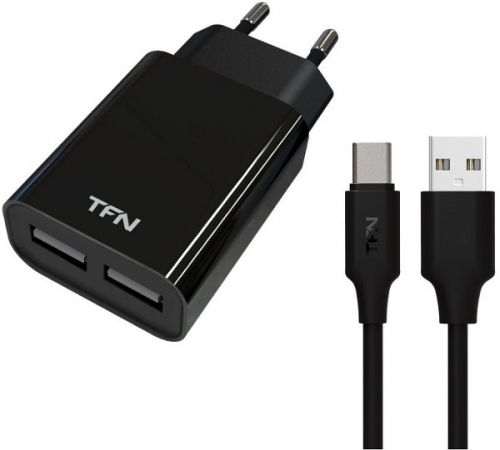 фото Сетевое зарядное устройство tfn 2 usb, 2,4 a, (wc2u24ausbcbk) black