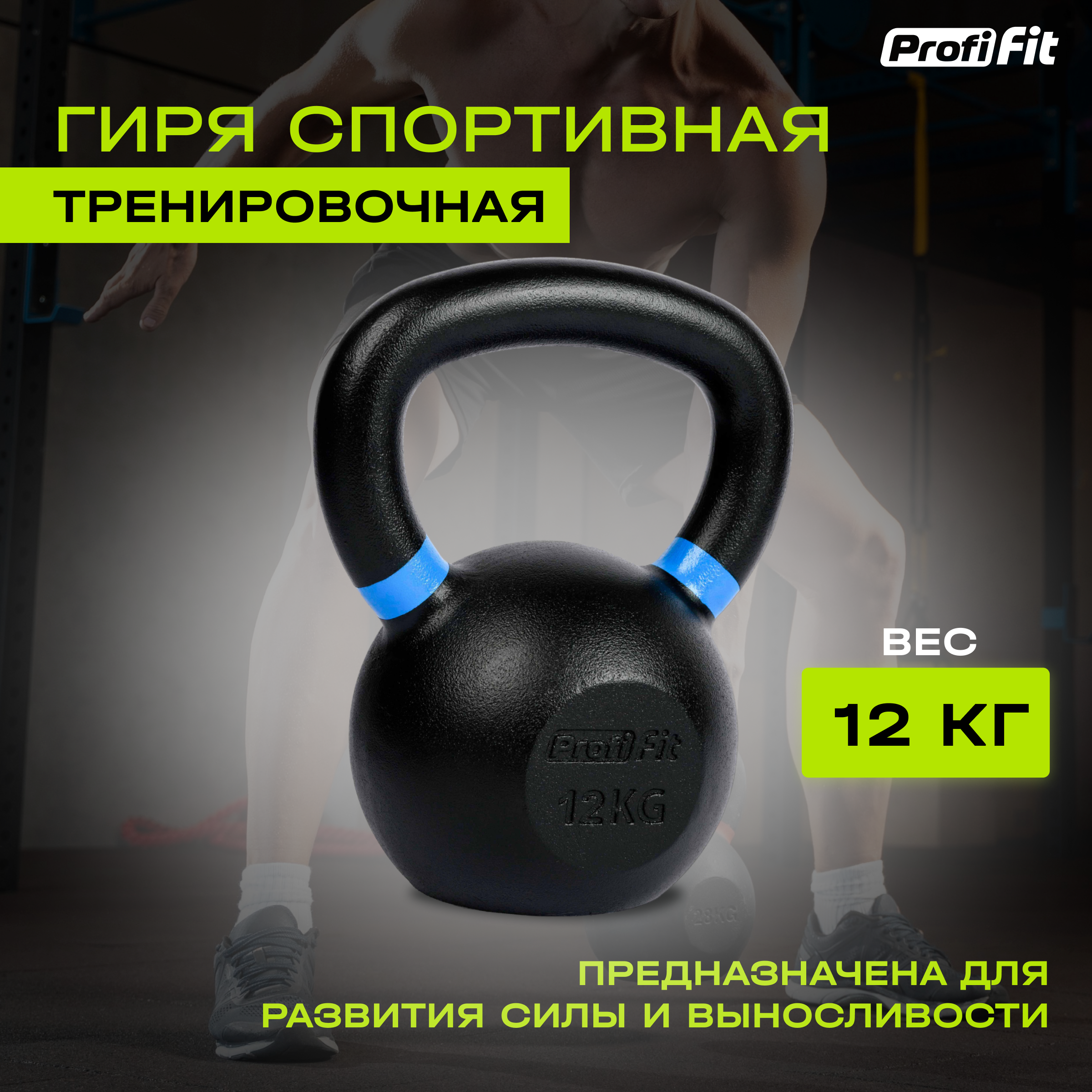 Гиря спортивная тренировочная PROFI-FIT 12 кг