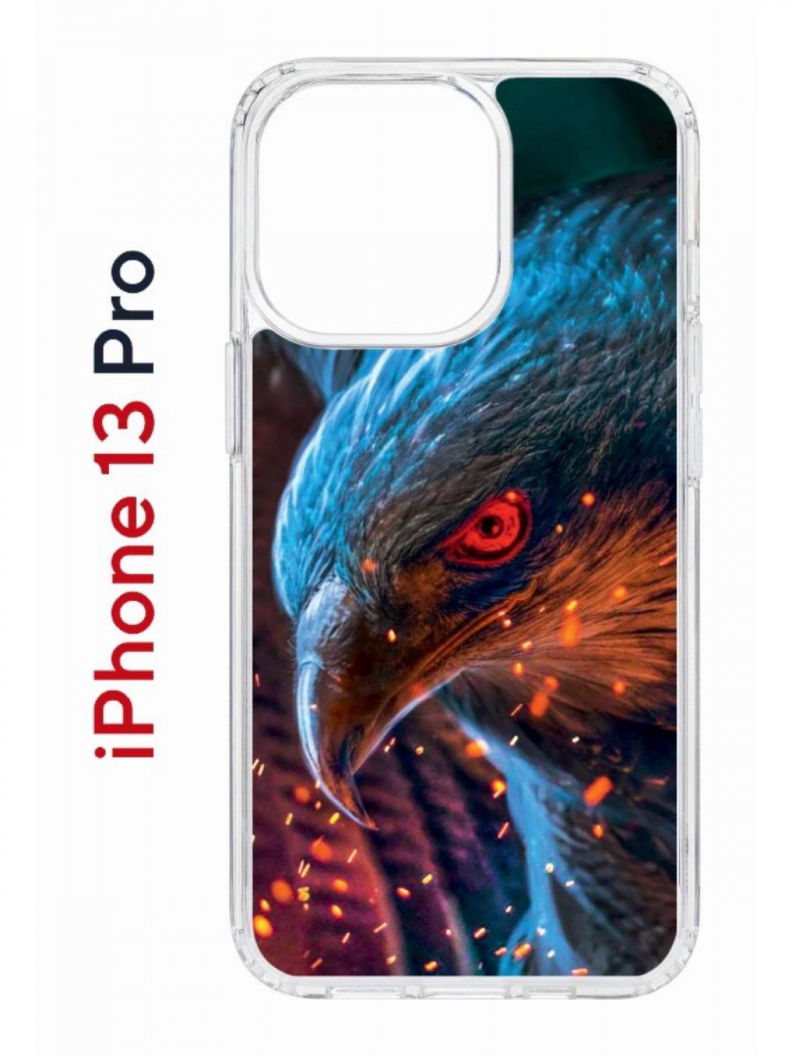 Чехол на iPhone 13 Pro с принтом Kruche Print Орел, бампер с защитой камеры