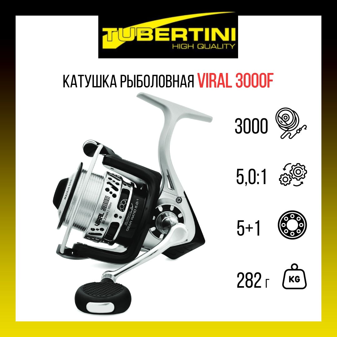 

Катушка для рыбалки Tubertini Viral 3000F 0,18мм/150м 5BB + 1RB 5,1:1 вес 282 гр