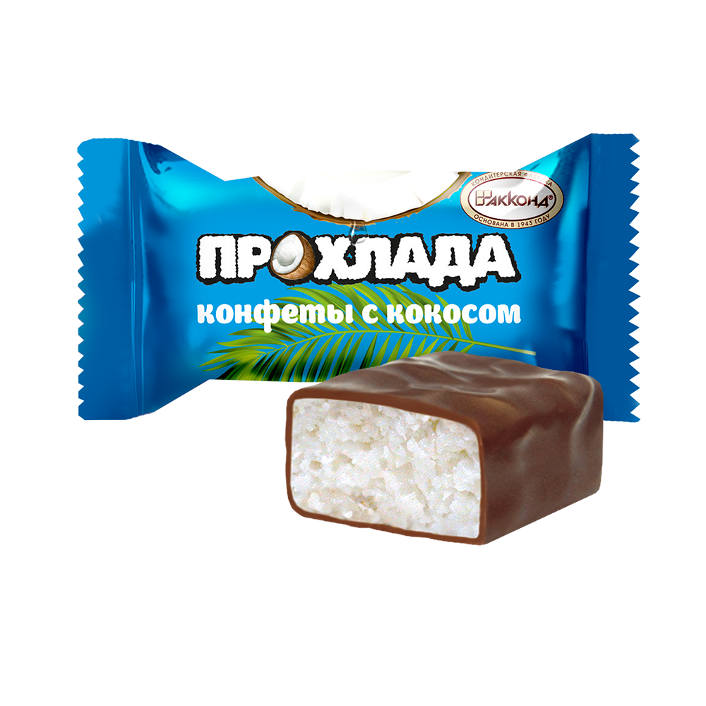 Конфеты шоколадные Акконд Прохлада с кокосом +-1 кг