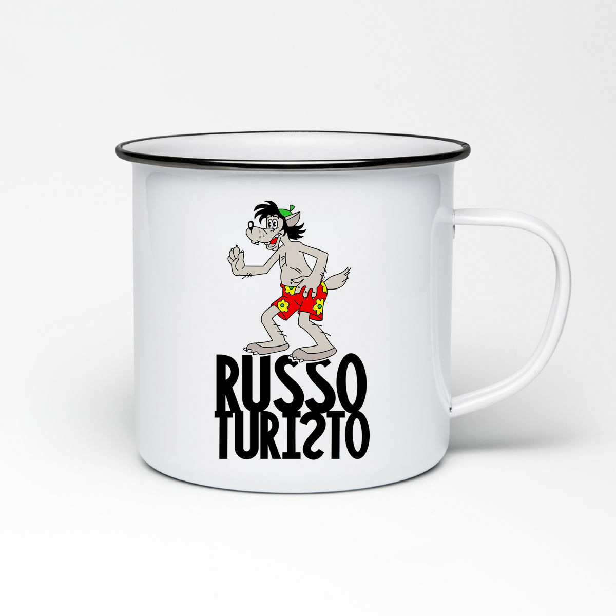 

Кружка металлическая CoolPodarok Прикол. Волк. Russo turisto