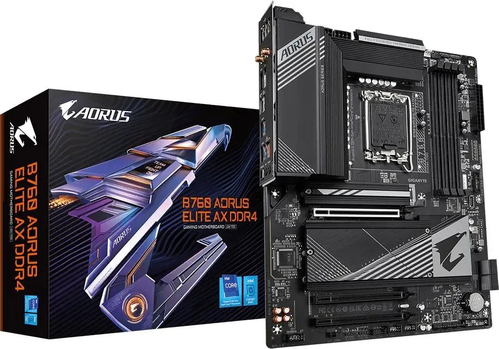 

Материнская плата GIGABYTE B760 AORUS ELITE AX DDR4 ATX, B760 AORUS ELITE AX DDR4 ATX