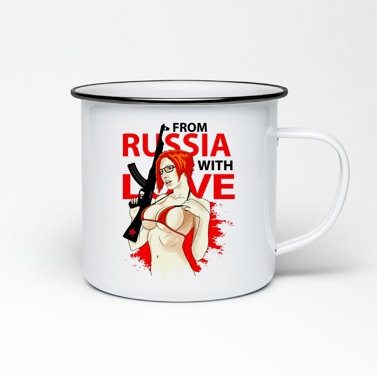 

Кружка металлическая CoolPodarok Прикол. Девушка From russia