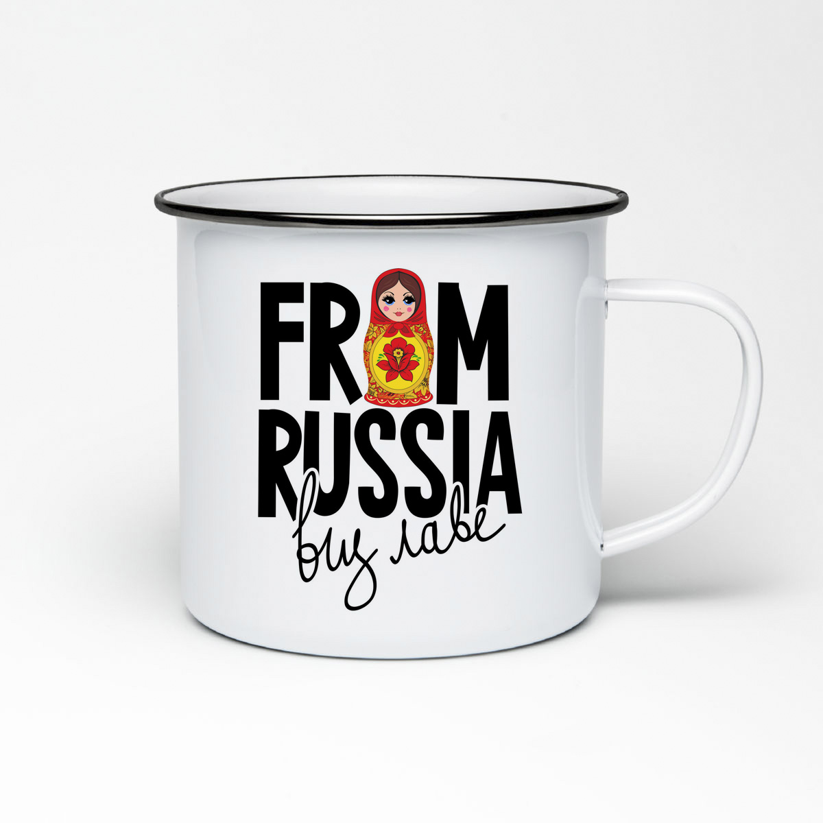 

Кружка металлическая CoolPodarok Прикол. From Russia матрешка