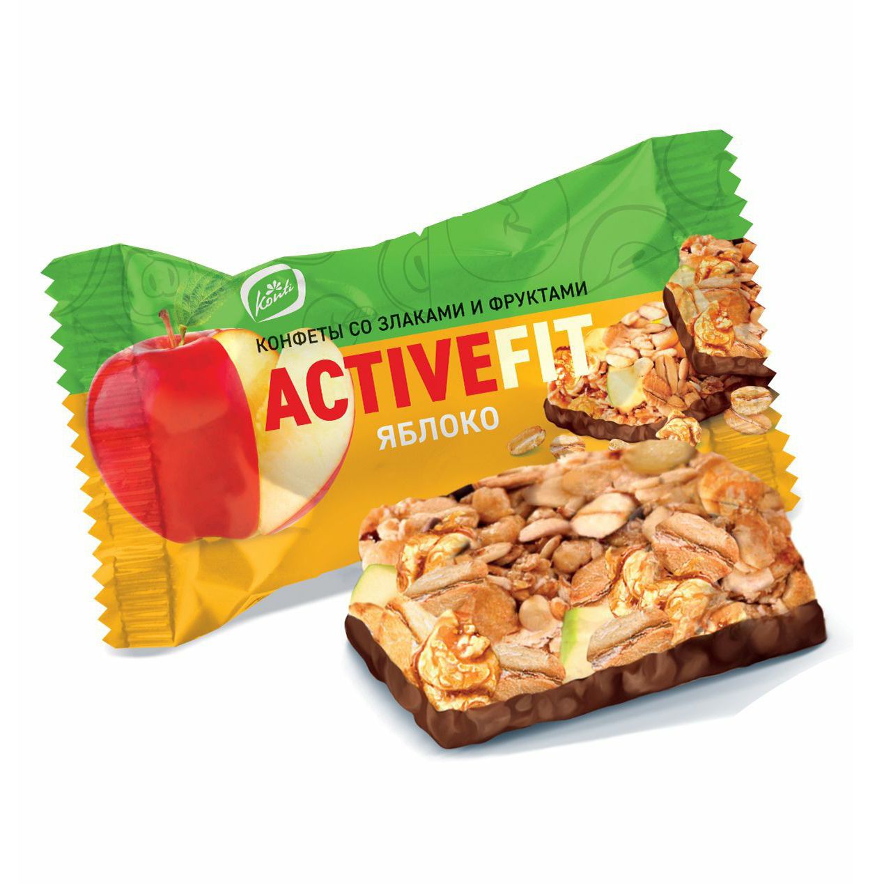 

Конфеты мультизлаковые Кonti Activefit яблоко