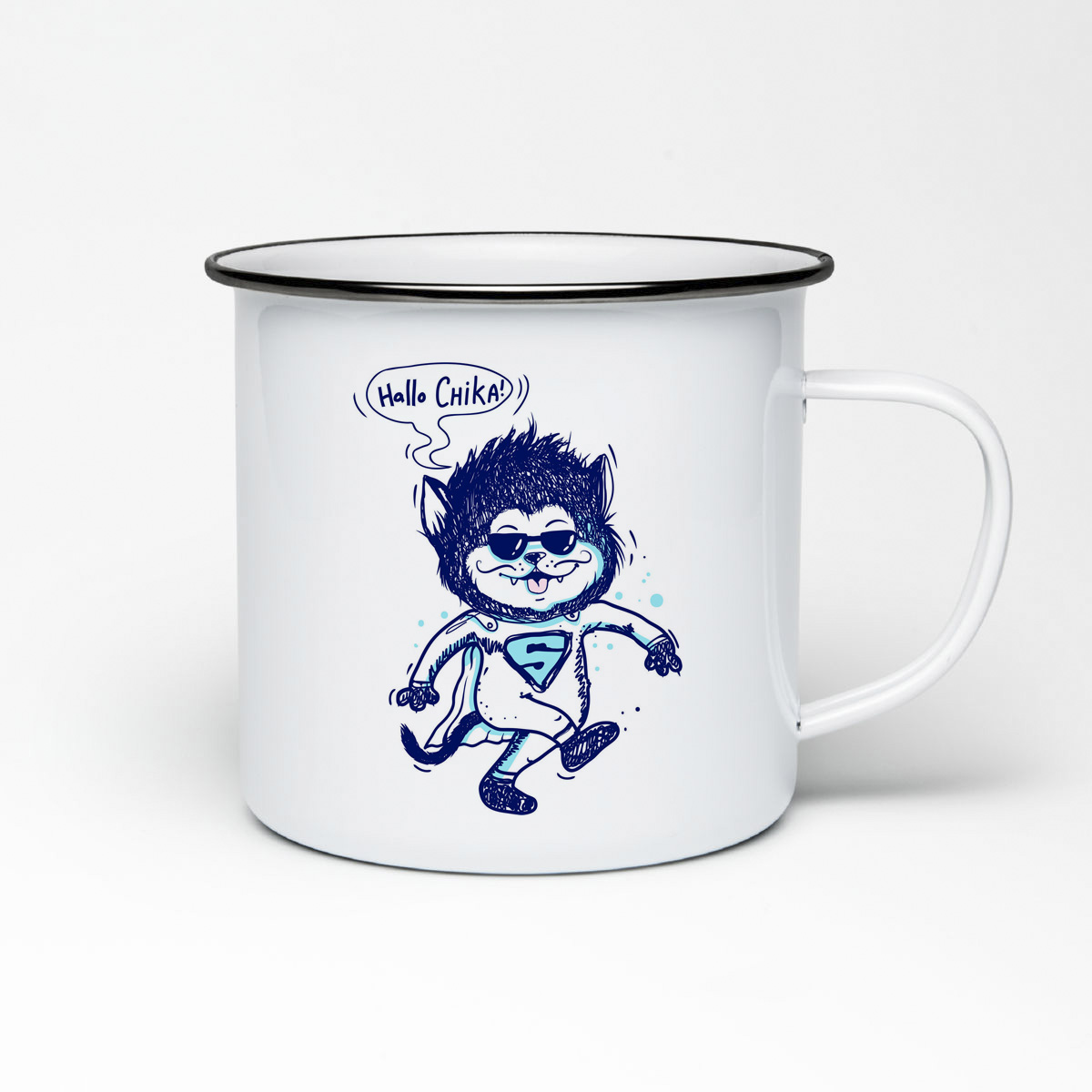 

Кружка металлическая CoolPodarok Иллюстрация. Кот в костюме супермена