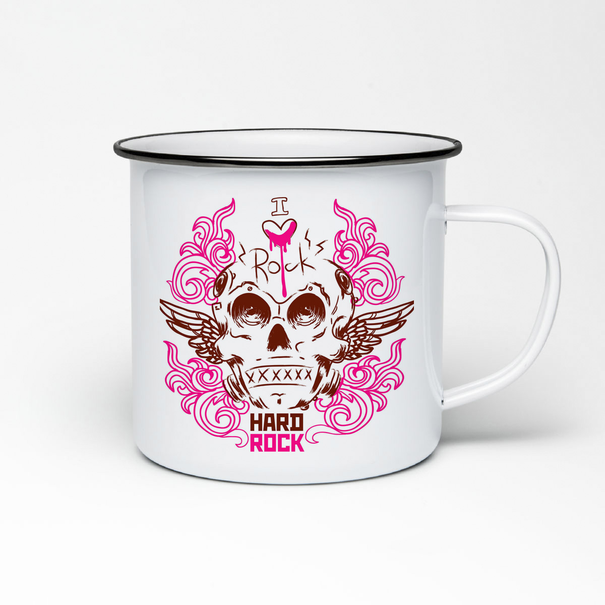 

Кружка металлическая CoolPodarok Иллюстрация. I love rock