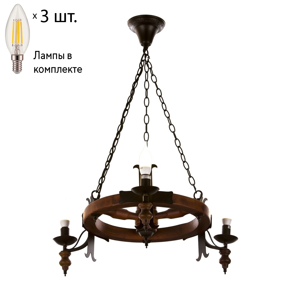 

Подвесная люстра с лампочками Velante 586-703-03+Lamps