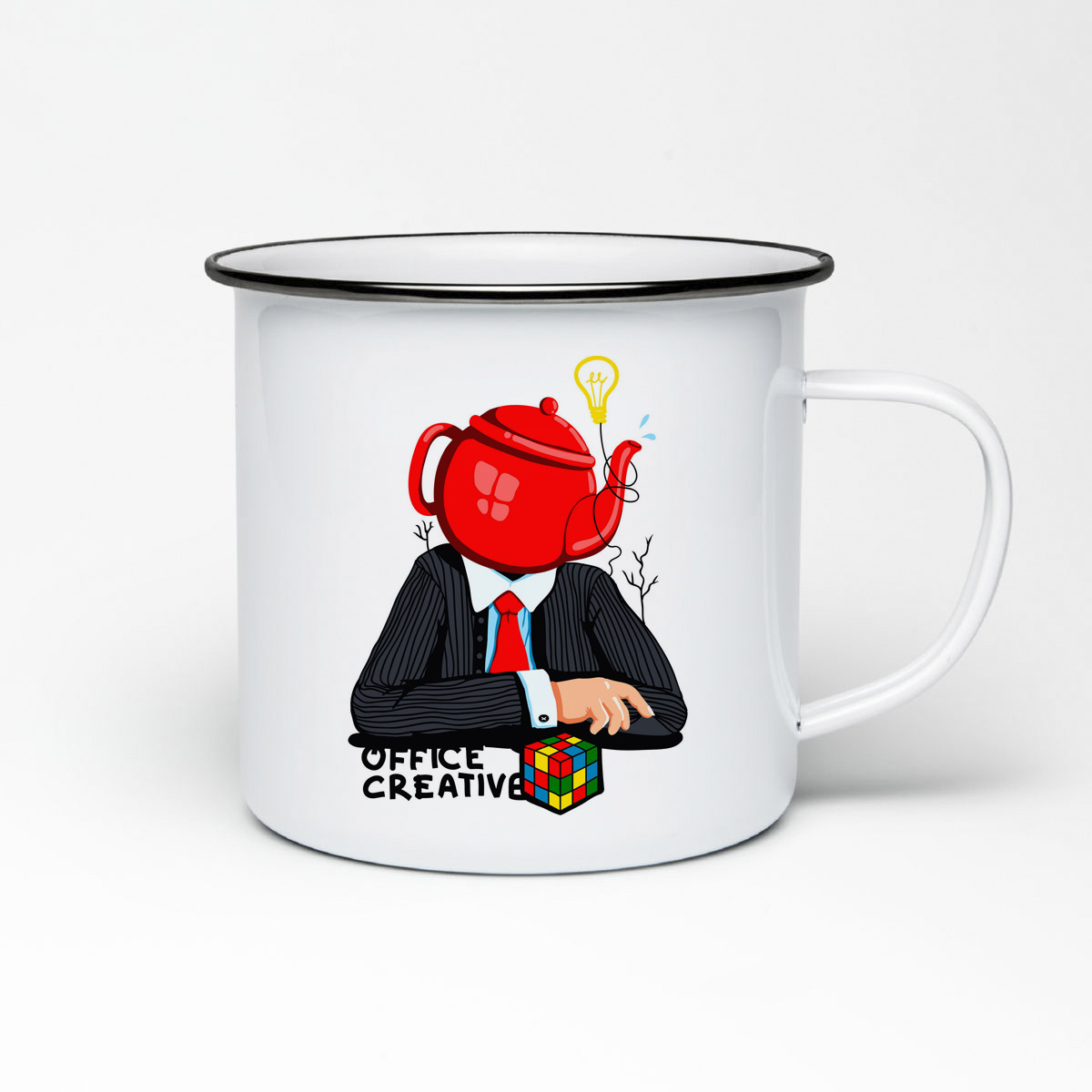

Кружка металлическая CoolPodarok Иллюстрация. Человек чайник