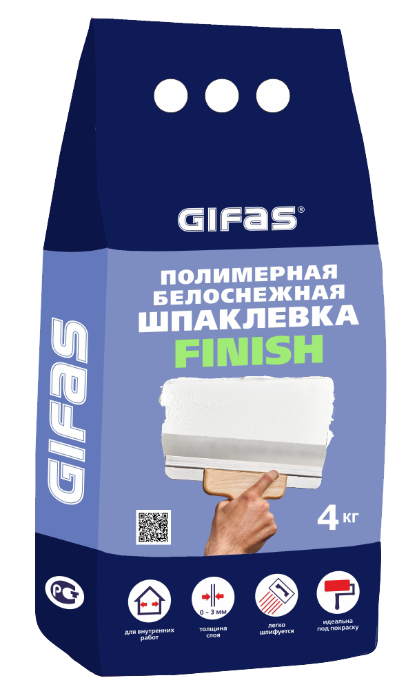 Шпатлевка GIFAS FINISH белоснежная (4 кг) /6