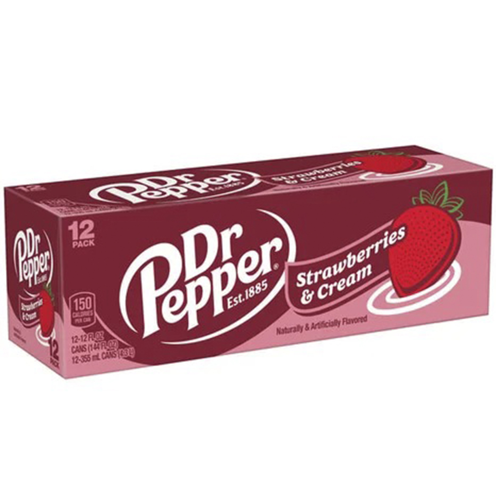 Газированный напиток Dr.Pepper Strawberries and Cream 12 шт по 0,355 л
