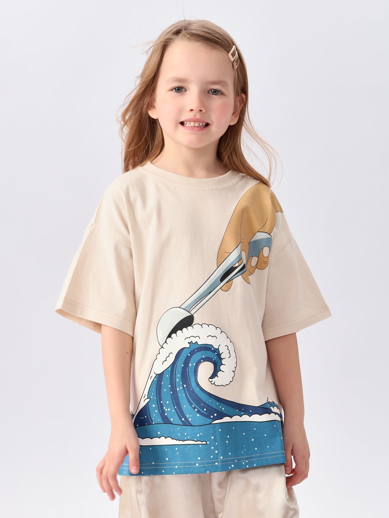 

Футболка детская Happy Baby 88501, milky (wave), 86, 88501