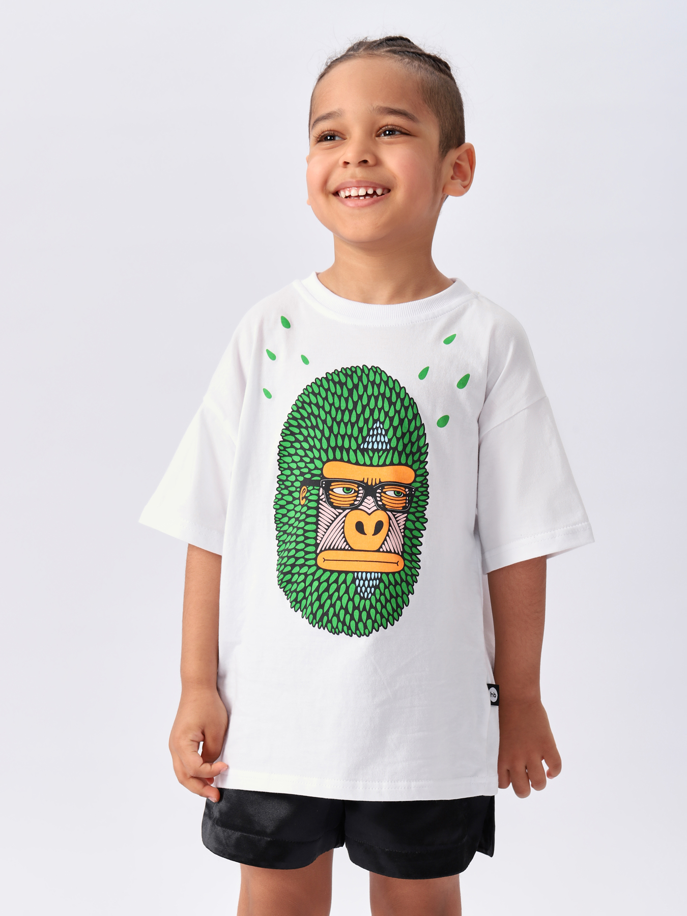 

Футболка детская Happy Baby 88501, white monkey, 74, Белый, 88501