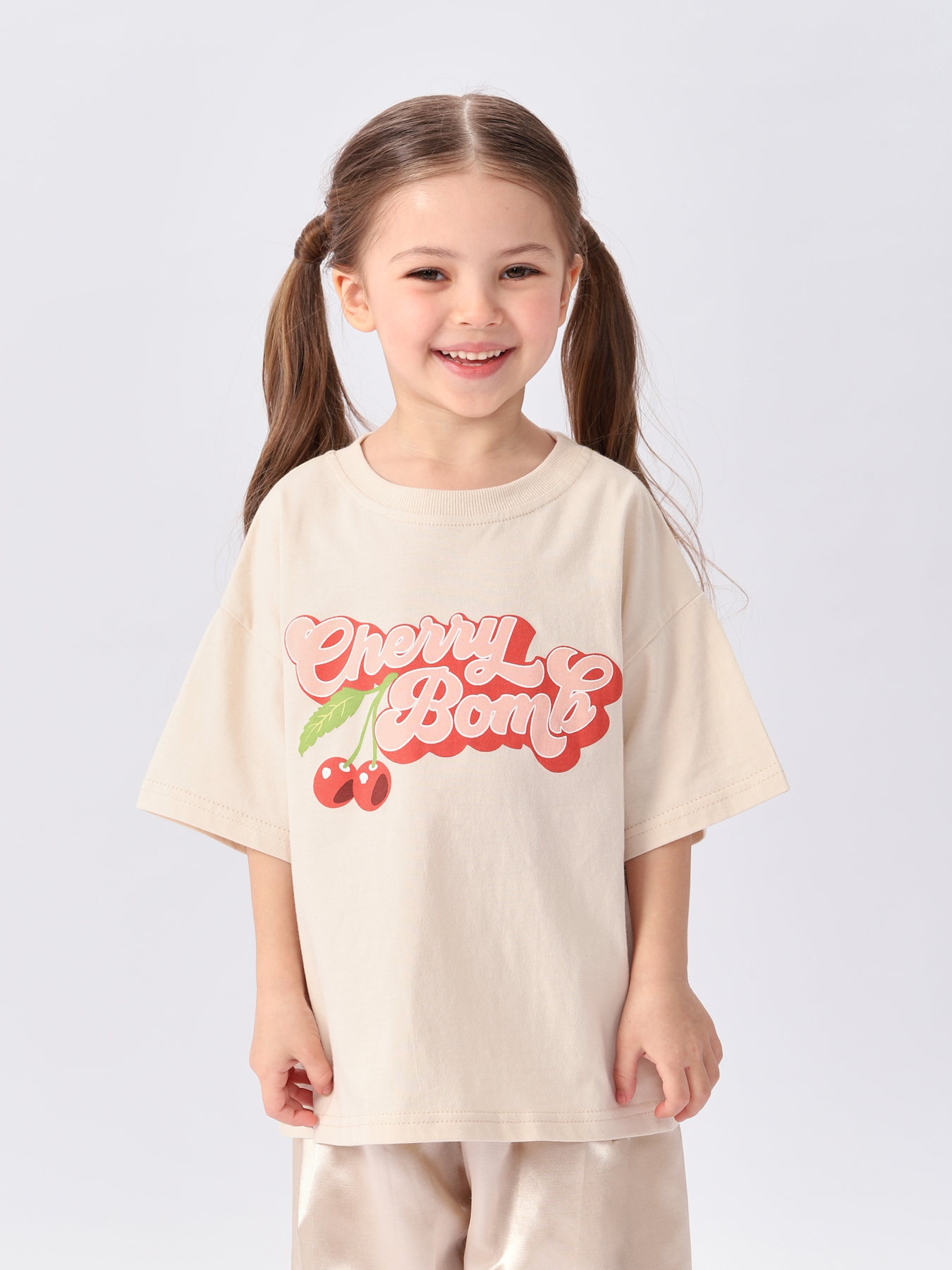 Футболка детская Happy Baby 88501, milky (cherry), 122