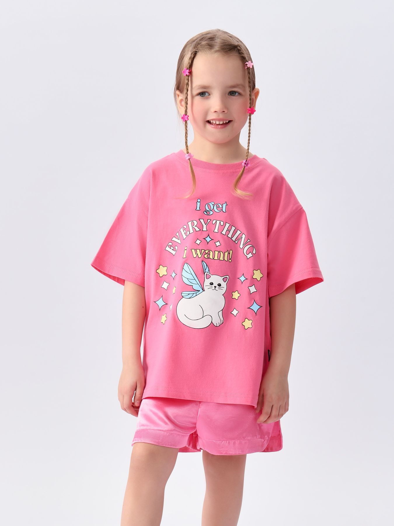 Футболка детская Happy Baby 88501, bright pink (cat), 86