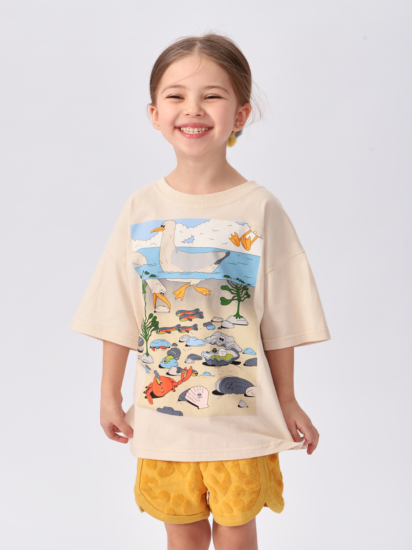 

Футболка детская Happy Baby 88501, milky (sea), 98, 88501